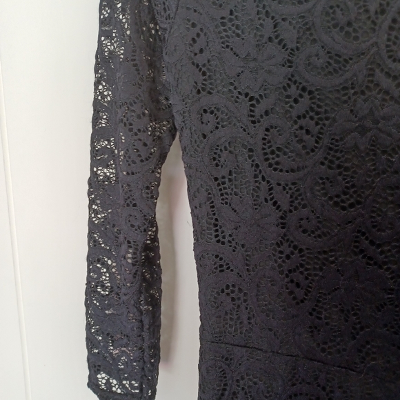 Coeur Vague Brand Woman's Black Lace Overlay Maxi Dress - Picture 8 of 9